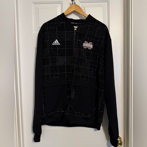Adidas Jacket Featuring Mississippi State‎ Logo Black And White Adult LT